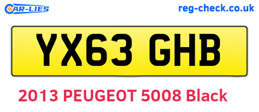 YX63GHB are the vehicle registration plates.