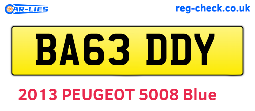 BA63DDY are the vehicle registration plates.