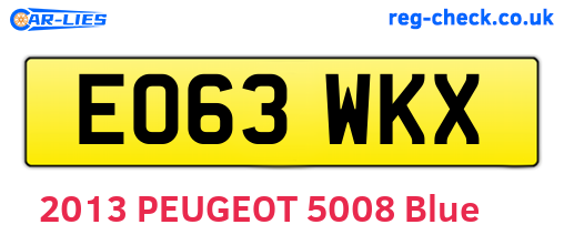 EO63WKX are the vehicle registration plates.