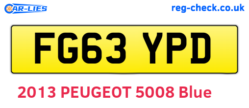 FG63YPD are the vehicle registration plates.
