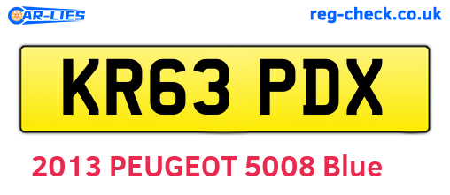 KR63PDX are the vehicle registration plates.