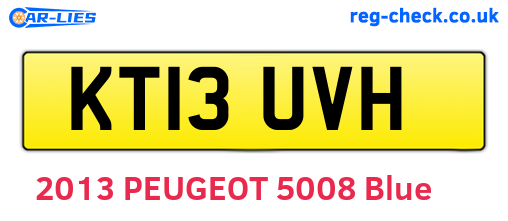 KT13UVH are the vehicle registration plates.