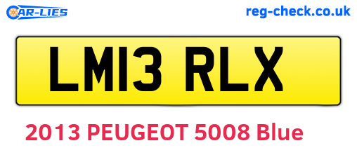 LM13RLX are the vehicle registration plates.