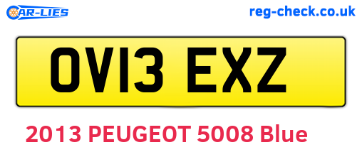 OV13EXZ are the vehicle registration plates.