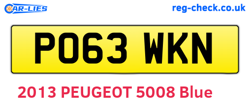 PO63WKN are the vehicle registration plates.