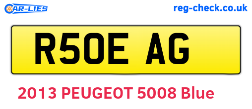 R50EAG are the vehicle registration plates.