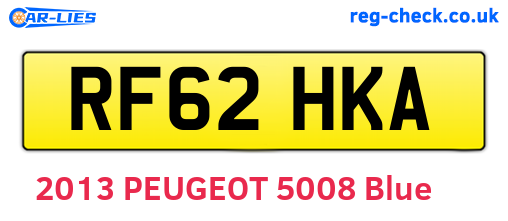 RF62HKA are the vehicle registration plates.
