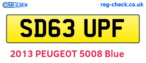 SD63UPF are the vehicle registration plates.