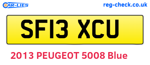 SF13XCU are the vehicle registration plates.