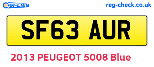 SF63AUR are the vehicle registration plates.
