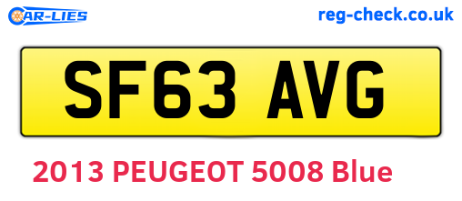 SF63AVG are the vehicle registration plates.