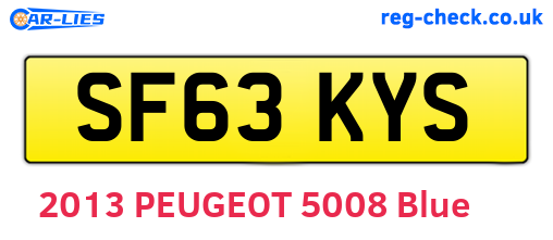 SF63KYS are the vehicle registration plates.