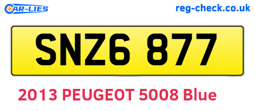 SNZ6877 are the vehicle registration plates.