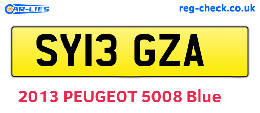 SY13GZA are the vehicle registration plates.