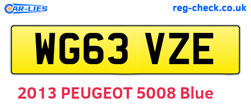 WG63VZE are the vehicle registration plates.