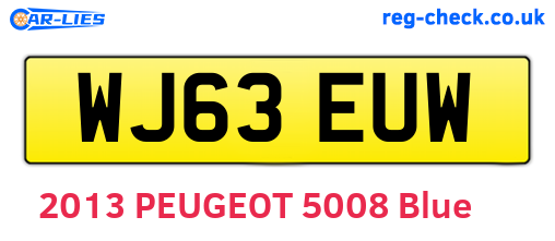 WJ63EUW are the vehicle registration plates.