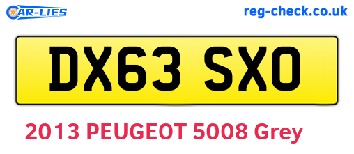 DX63SXO are the vehicle registration plates.