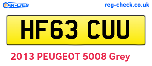 HF63CUU are the vehicle registration plates.