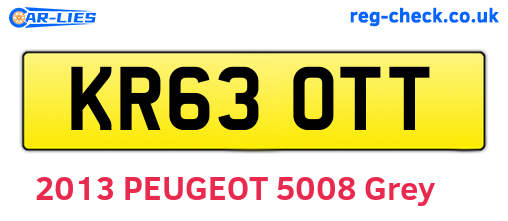 KR63OTT are the vehicle registration plates.