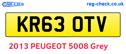 KR63OTV are the vehicle registration plates.