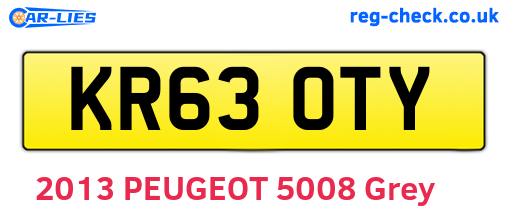 KR63OTY are the vehicle registration plates.