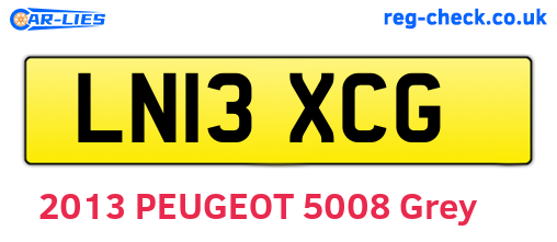 LN13XCG are the vehicle registration plates.