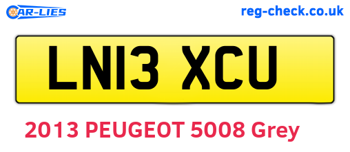 LN13XCU are the vehicle registration plates.