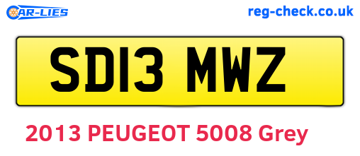 SD13MWZ are the vehicle registration plates.