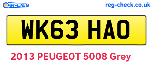 WK63HAO are the vehicle registration plates.