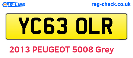 YC63OLR are the vehicle registration plates.