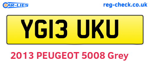 YG13UKU are the vehicle registration plates.