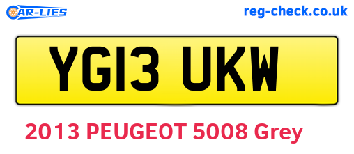 YG13UKW are the vehicle registration plates.