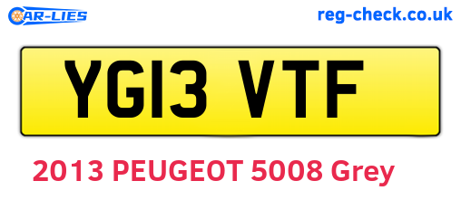 YG13VTF are the vehicle registration plates.