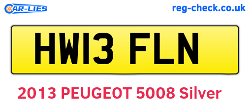 HW13FLN are the vehicle registration plates.