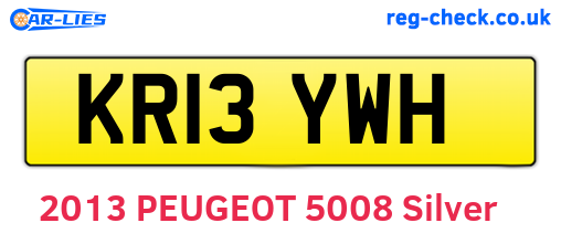 KR13YWH are the vehicle registration plates.