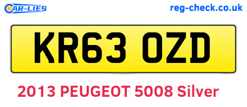 KR63OZD are the vehicle registration plates.