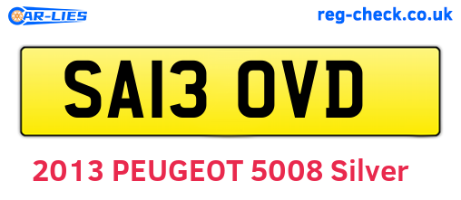SA13OVD are the vehicle registration plates.