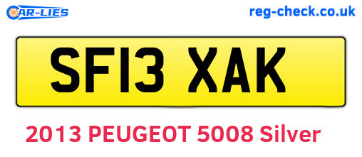 SF13XAK are the vehicle registration plates.
