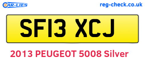 SF13XCJ are the vehicle registration plates.