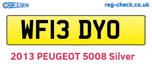 WF13DYO are the vehicle registration plates.