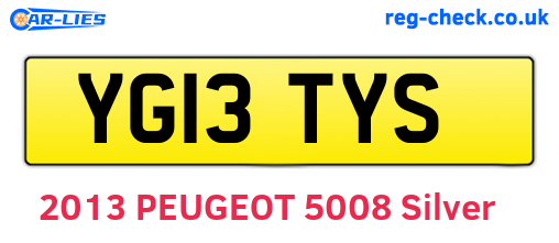 YG13TYS are the vehicle registration plates.