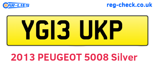 YG13UKP are the vehicle registration plates.