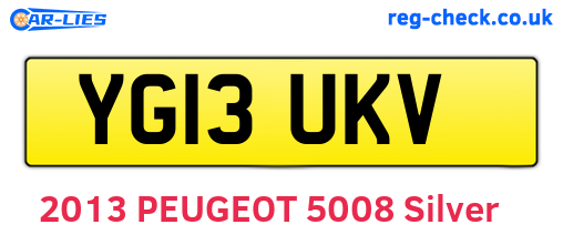 YG13UKV are the vehicle registration plates.
