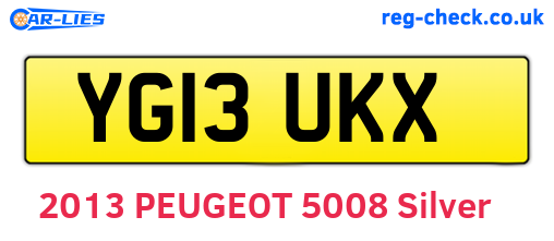 YG13UKX are the vehicle registration plates.