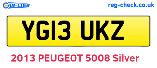 YG13UKZ are the vehicle registration plates.