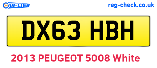 DX63HBH are the vehicle registration plates.