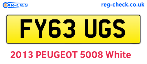 FY63UGS are the vehicle registration plates.