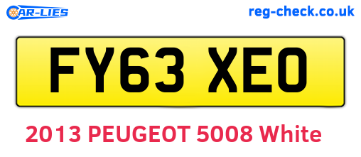 FY63XEO are the vehicle registration plates.