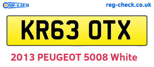 KR63OTX are the vehicle registration plates.