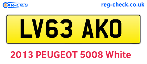 LV63AKO are the vehicle registration plates.